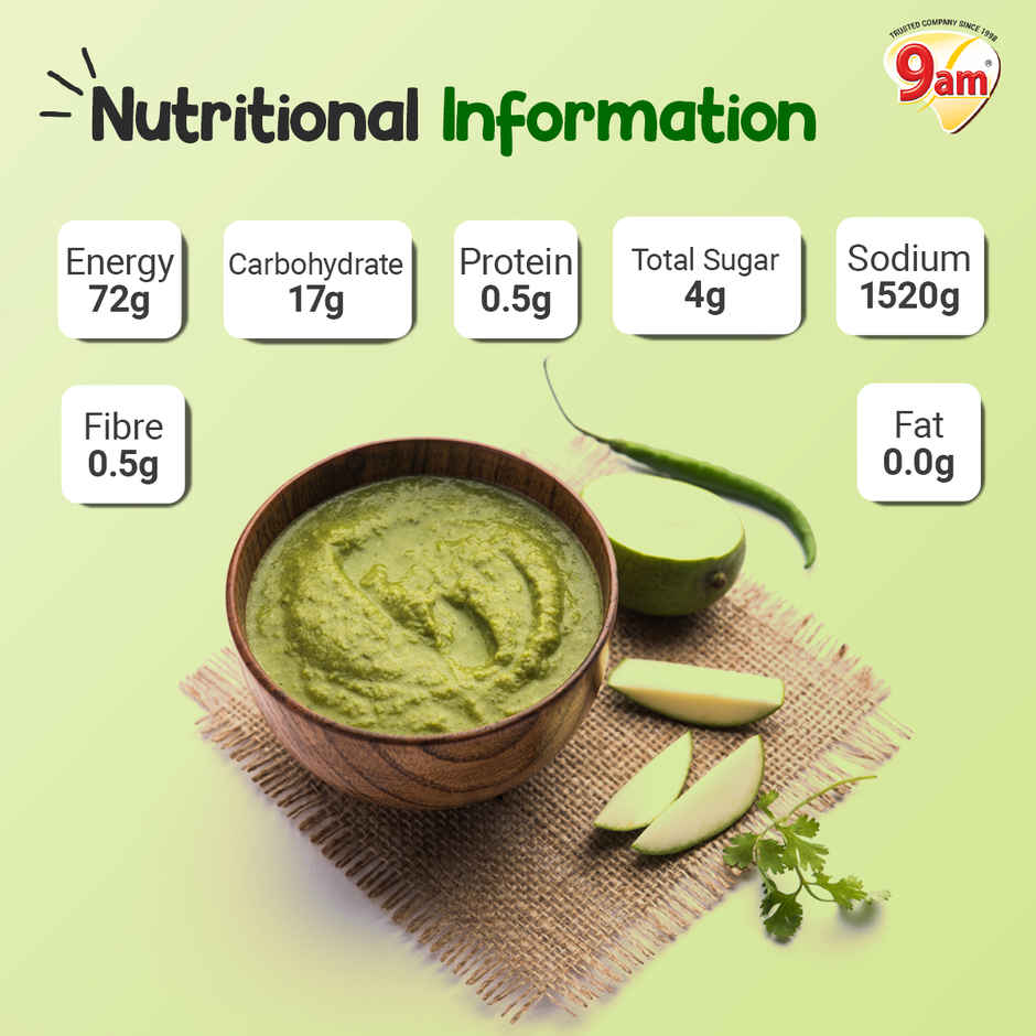 9am Green Chilli Sauce, Hot & Tangy Chilli Dip