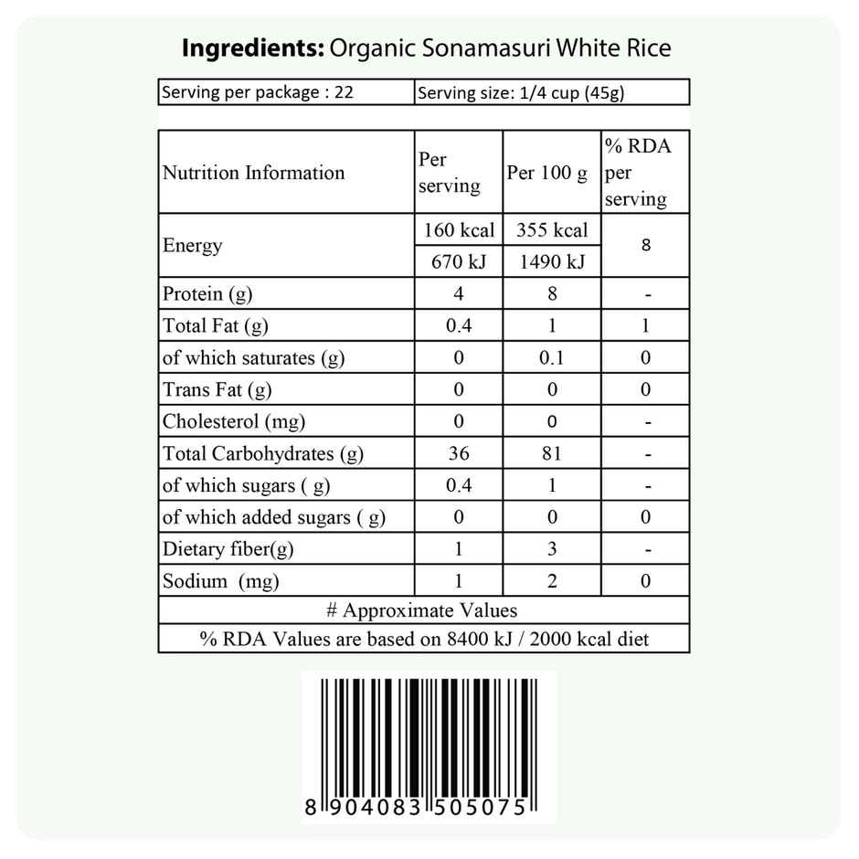 24 Mantra Organic Sonamasuri Raw Rice Polished