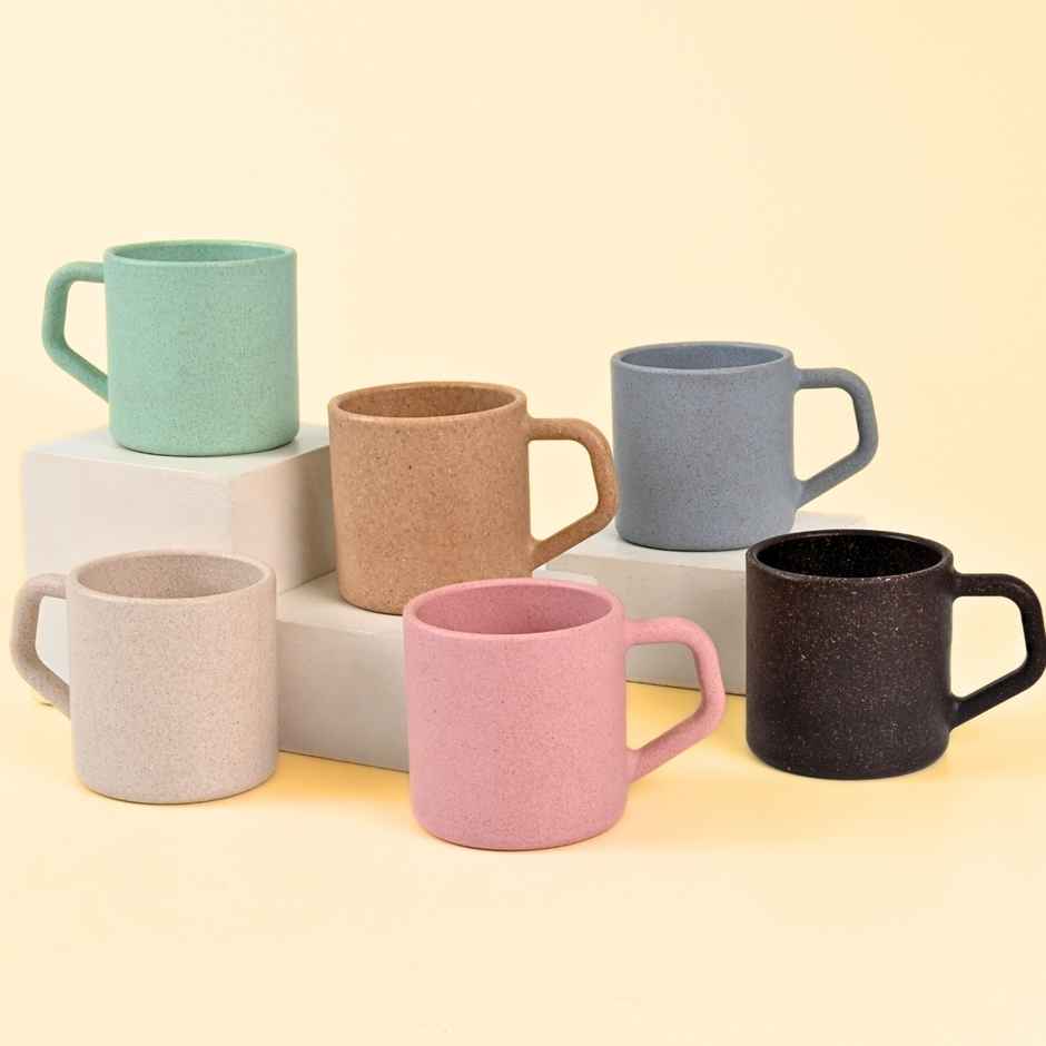 Eha Earth Friendly Tea & Coffee Cup | Rice Husk Biocomposite | Multicolour - 200 ml
