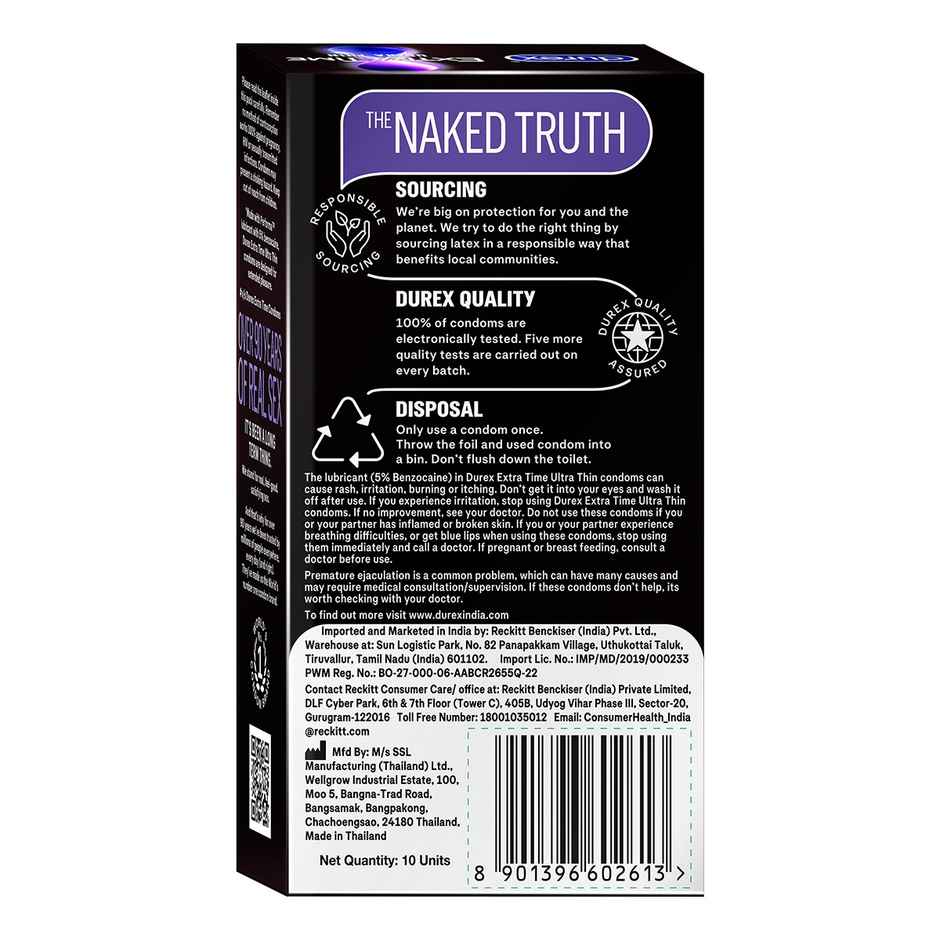 Durex Extra Time Ultra Thin Condom | Safe & Comfortable