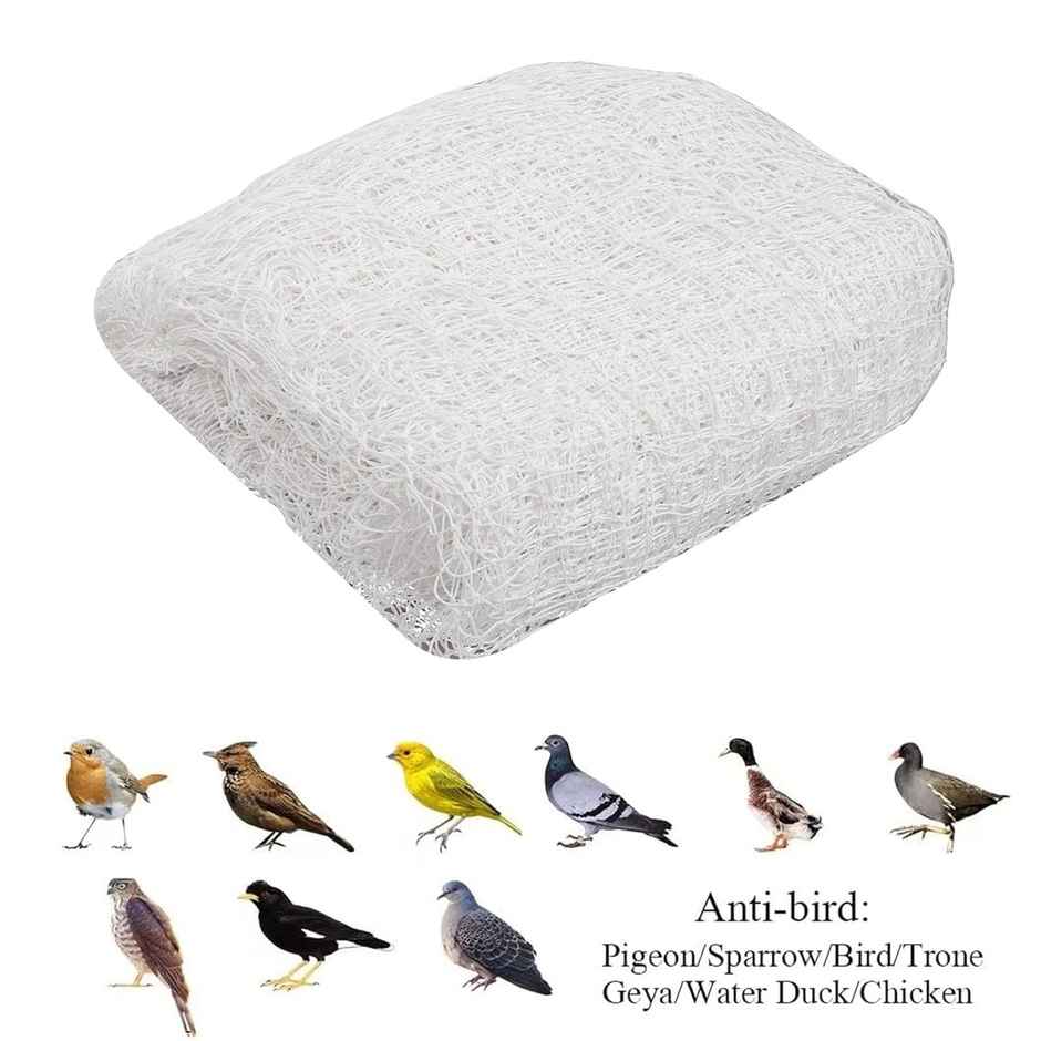 Kuber Industries Nylon Bird Net for Balcony|Child Protection Net|Pigeon Anti Bird Net|8X10|White