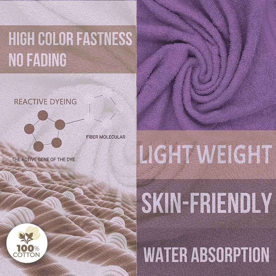 Sassoon Anatolia 100% Cotton Hand Towel | Purple | 40 x 60 cm