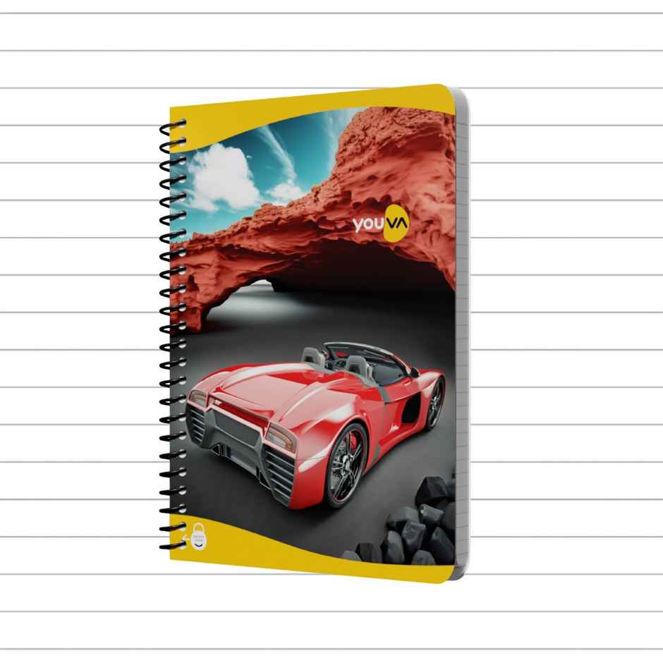 Navneet Youva Spiral A4 Single Line Notebook With Safety Lock | 400 Pages | 21 x 29.7 cm | Assorted