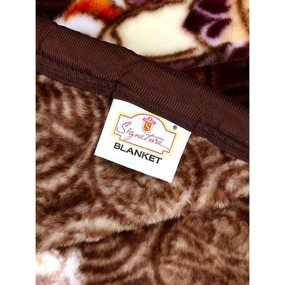 Signature 530 Gsm Polyester Pink Brown Mind Winter Super Soft Double Bed Mink Blanket