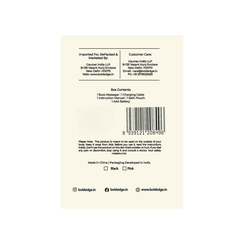 Boldedge Buzz Mini Bullet Personal Mssager - Pink