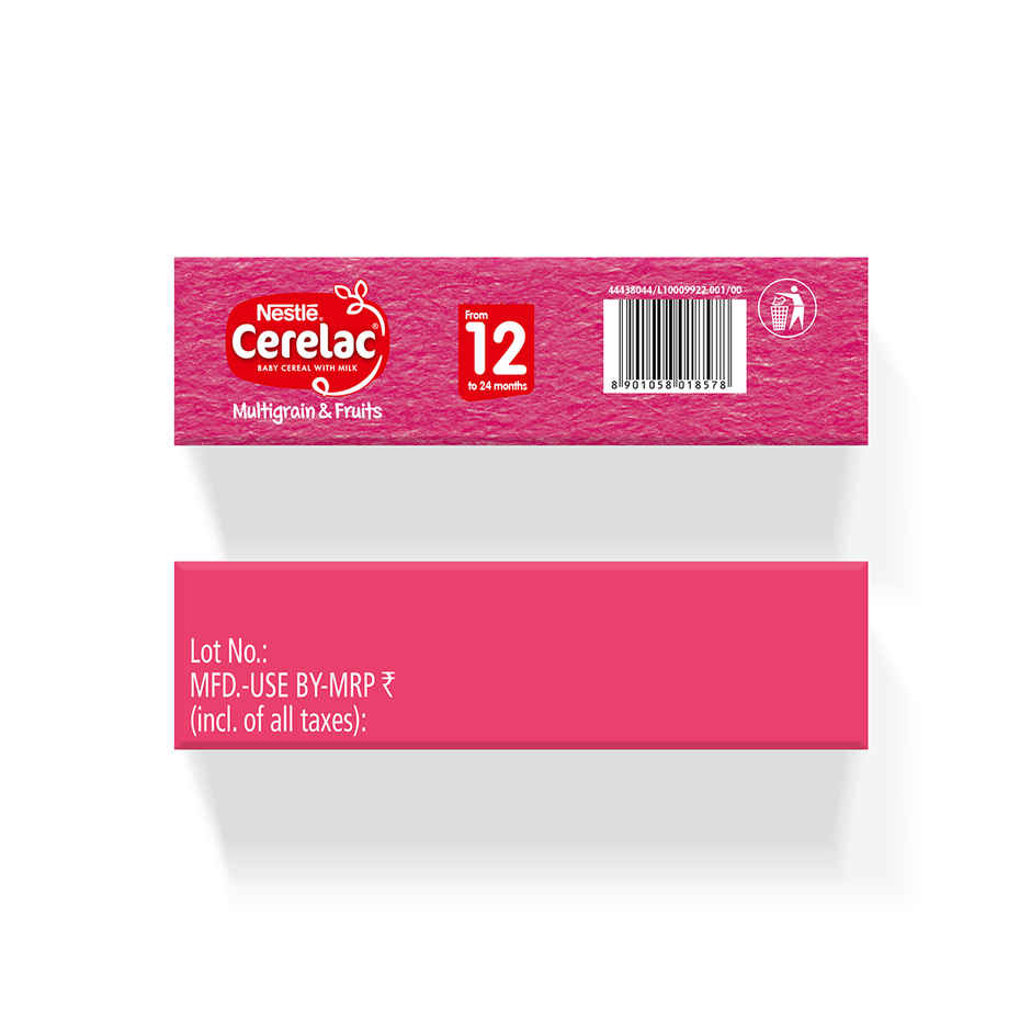 Nestle Cerelac Multigrain & Fruits Baby Food Cereal | No Preservatives | 12 to 24 Months