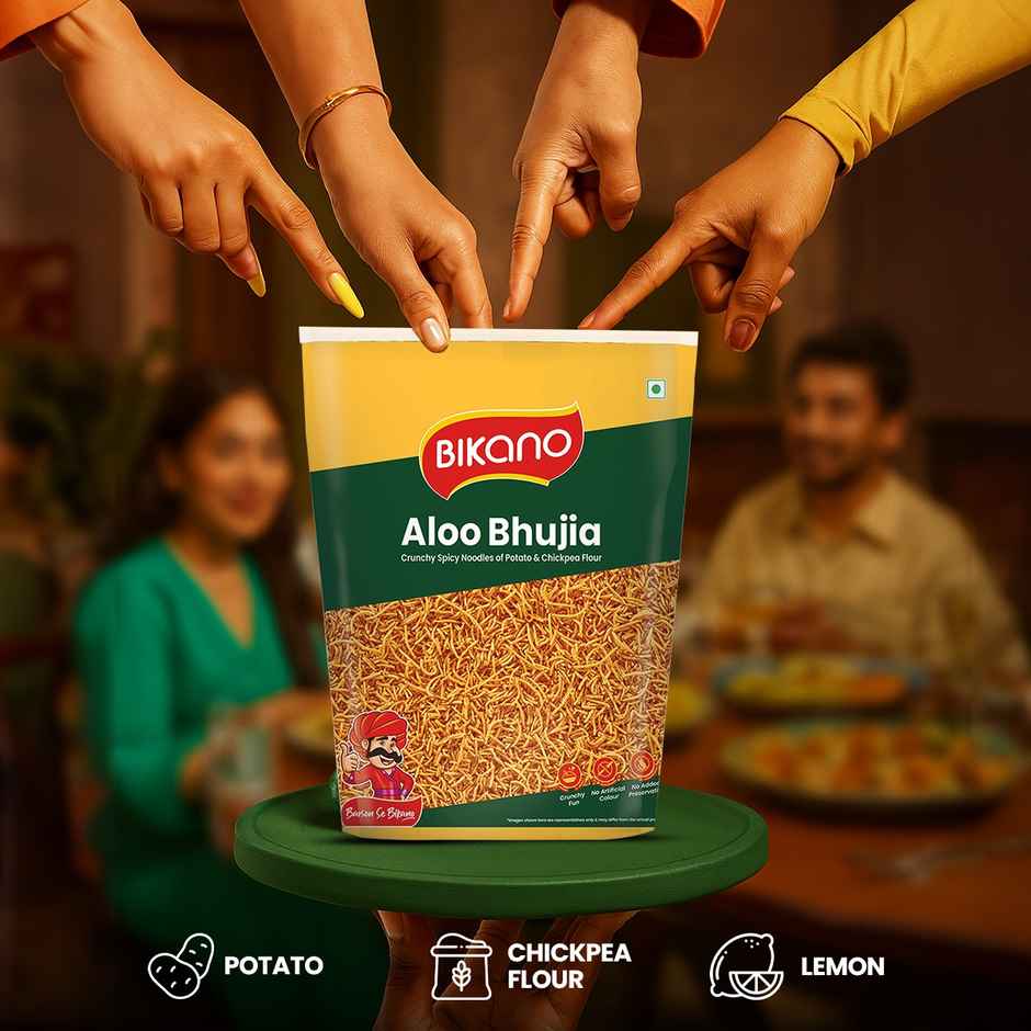 Bikano Aloo Bhujia | Crunchy and Spicy Aloo Bhujia Snack | Perfect Tea-Time Namkeen