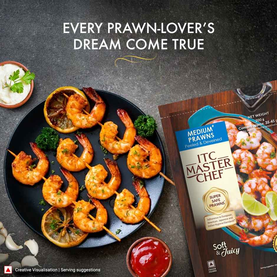 ITC Master Chef Medium Prawns | Peeled & Deveined | High Protein