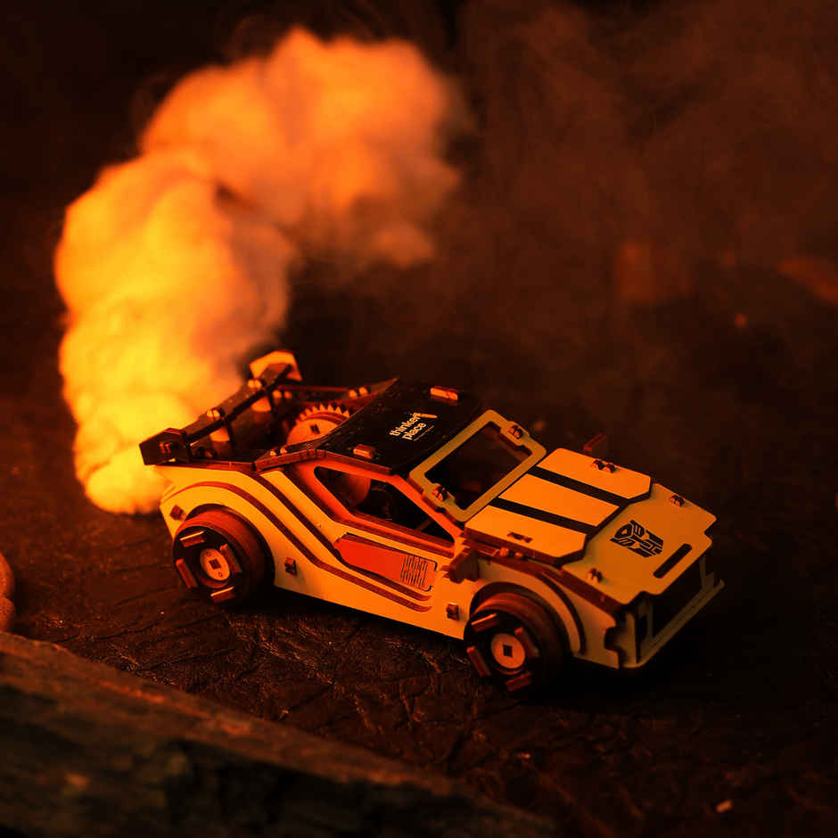 ThinkerPlace Transformers Bumblebee Car Kit | Build, Learn & Play with Pull-Back Car (Age 8+)