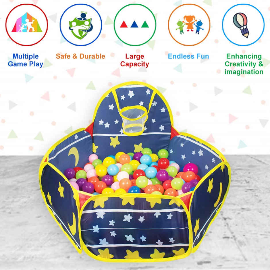Wembley Ball Pool With 20 Balls Playing Ball Pool Hoop Portable Kids Activity Toys For Kids-Assorted