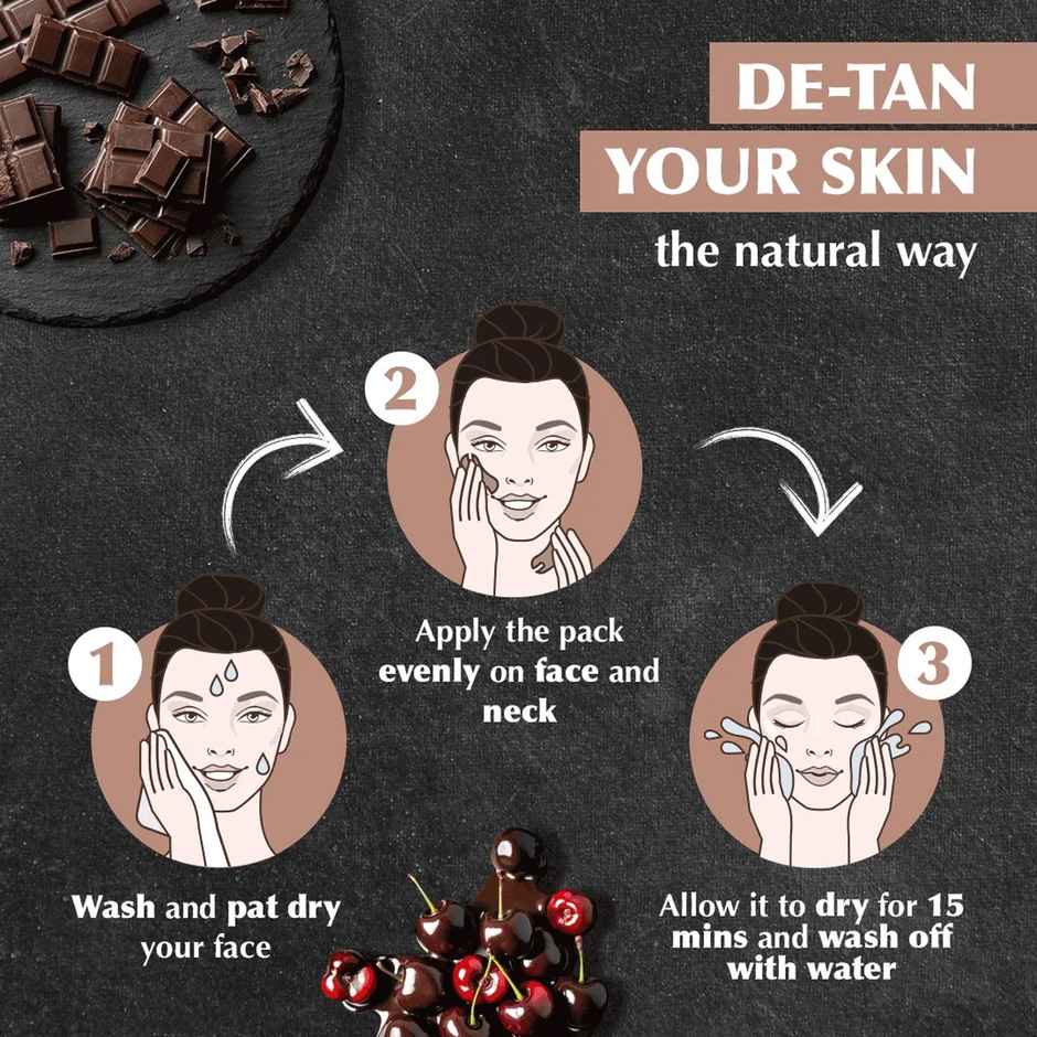Everyuth Naturals Tan Removal Pack for Face & Body - Chocolate & Cherry Dtan