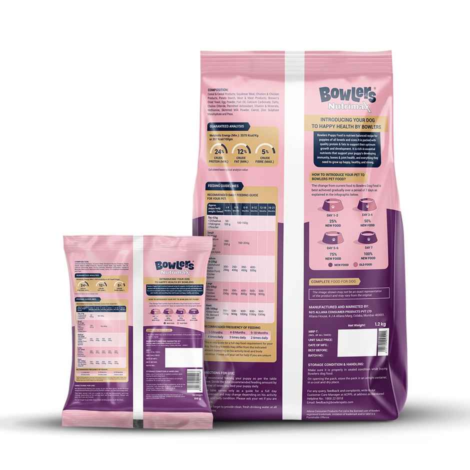 Bowlers Dry Dog Food Nutrimax Puppy Chicken & Milk