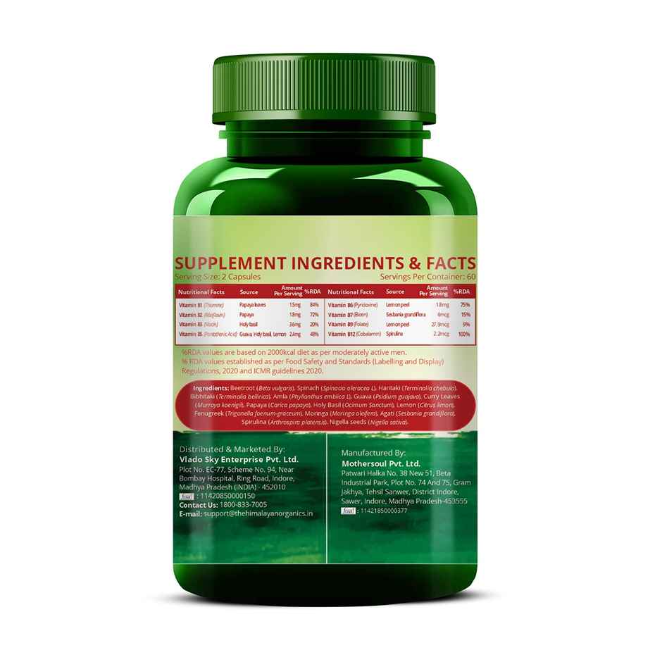 Vlado's Himalayan Organics Plant Based Vitamin B12 Supplement 120 VEGetarian Capsules