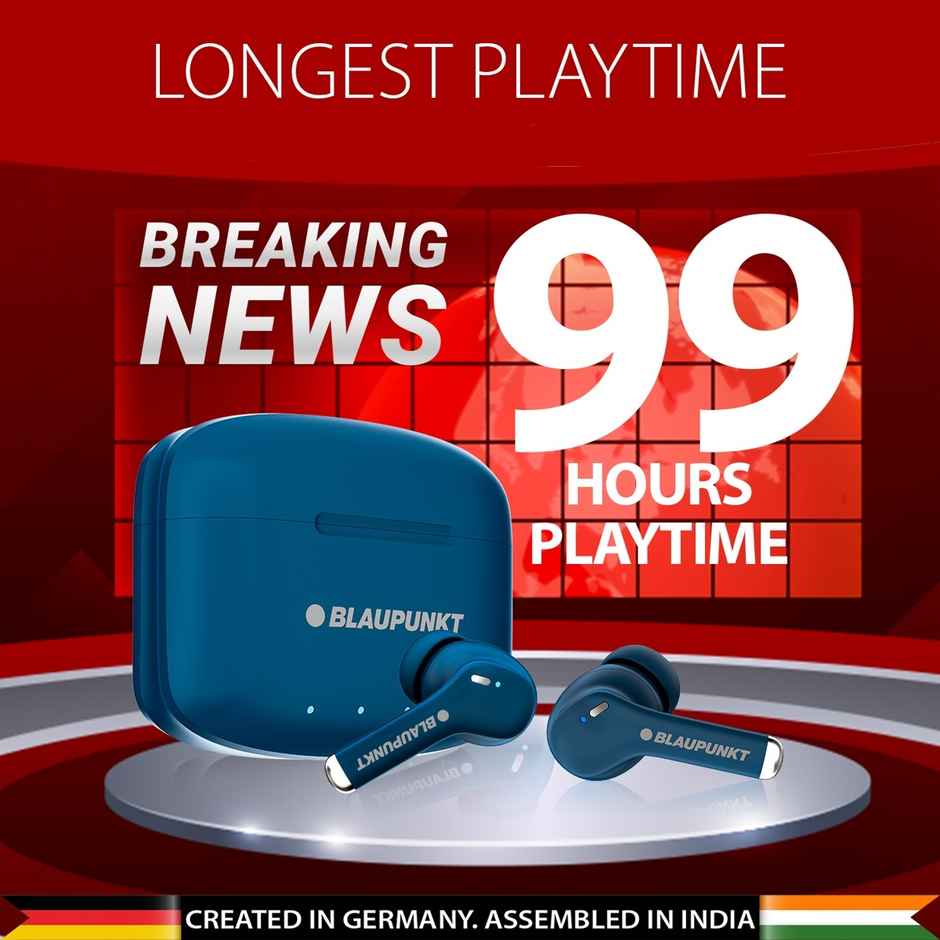 Blaupunkt Btw100 Xtreme Bassbuds Truly Wireless Bt Earbuds (Blue)