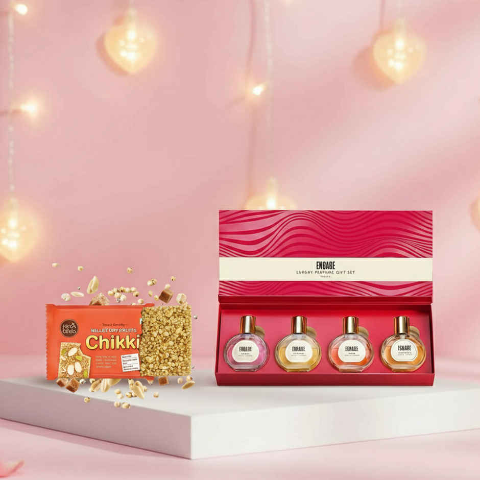 Heka Bites Millet Chikki (60g) & Engage Luxury Perfume Gift Set For Women (100ml) Combo