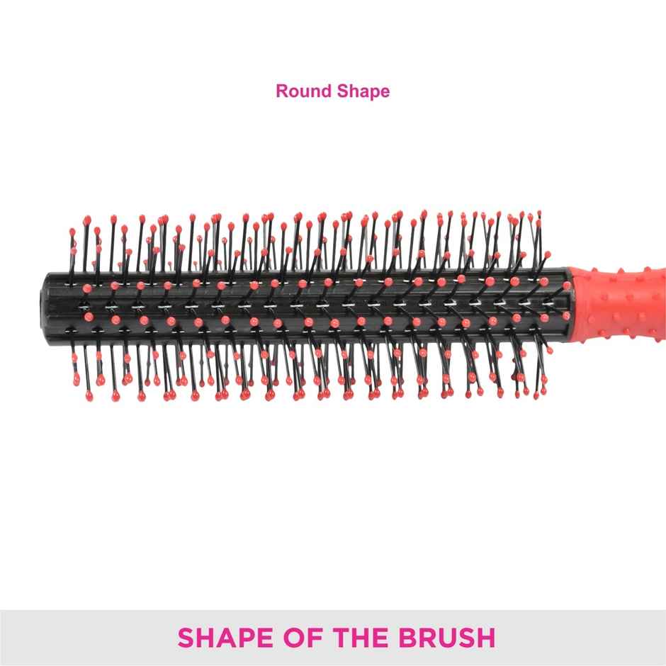 VEGA Round Hair Brush For Adding Curls | Volume & Waves In Hair|Unisex Color May Vary (R2-Rbb)