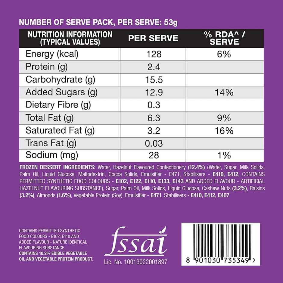 Kwality Wall's Fruit And Nut Tub | Creamy & Nutty Ice Cream