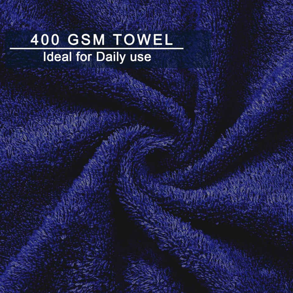 BAY6 100% Cotton Bath Towel - 140 cm x 70 cm | 400 GSM - Blue