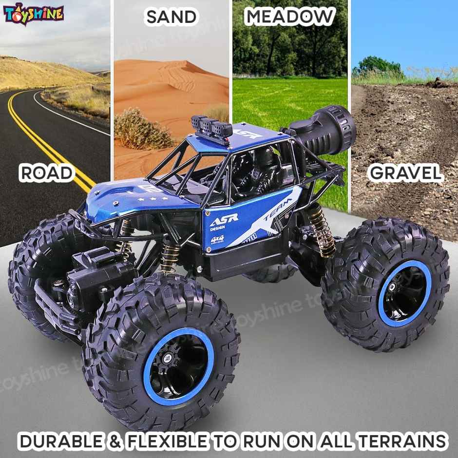 Toyshine 1:16 Scale 2.4Ghz Rechargeable Remote Control 4Wd Alloy Off Road Rock Crawler | Blue