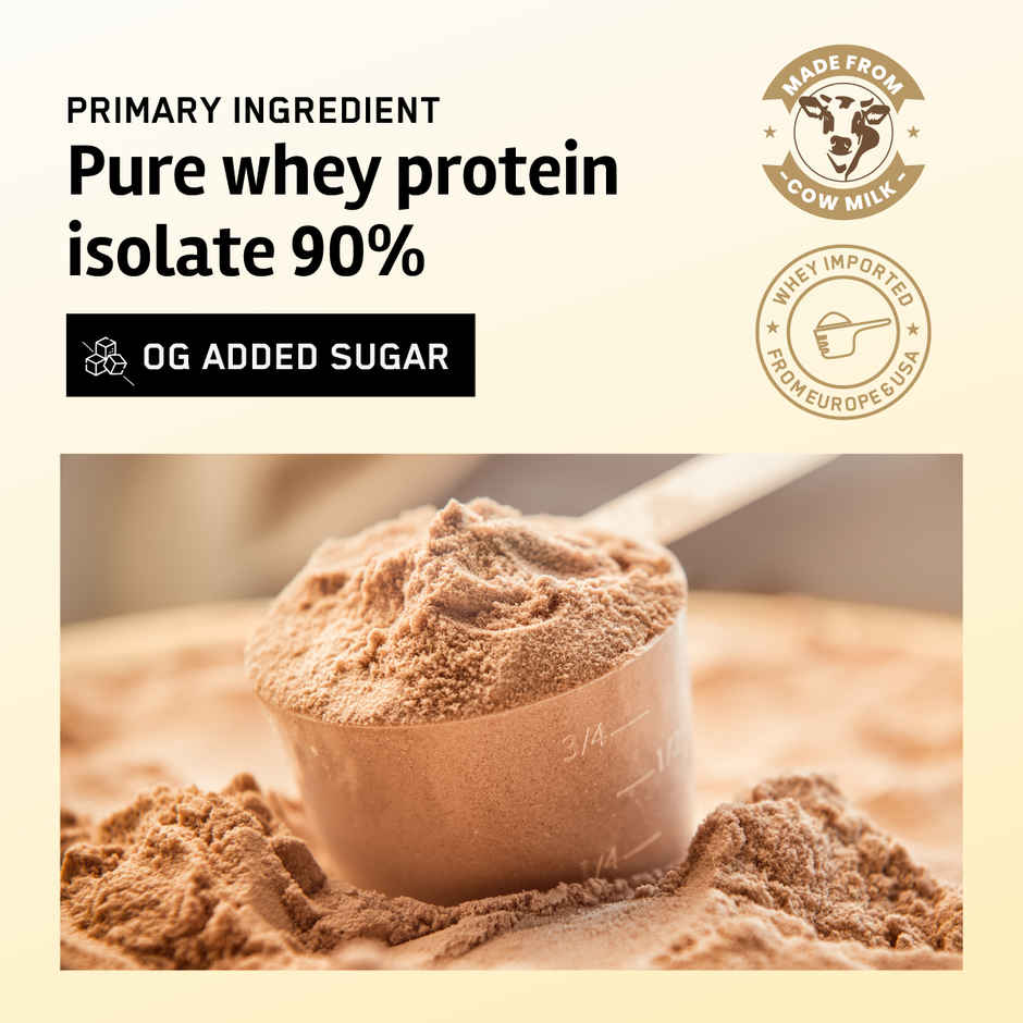 Big Muscles Nutrition Gold Whey Isolate 7 Natural Ingredients Zero Sugar | Dutch Chocolate