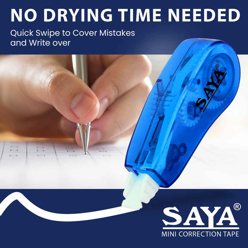 Saya Correction Tape - 3 Meter Roll for Smooth and Instant Correction | Assorted
