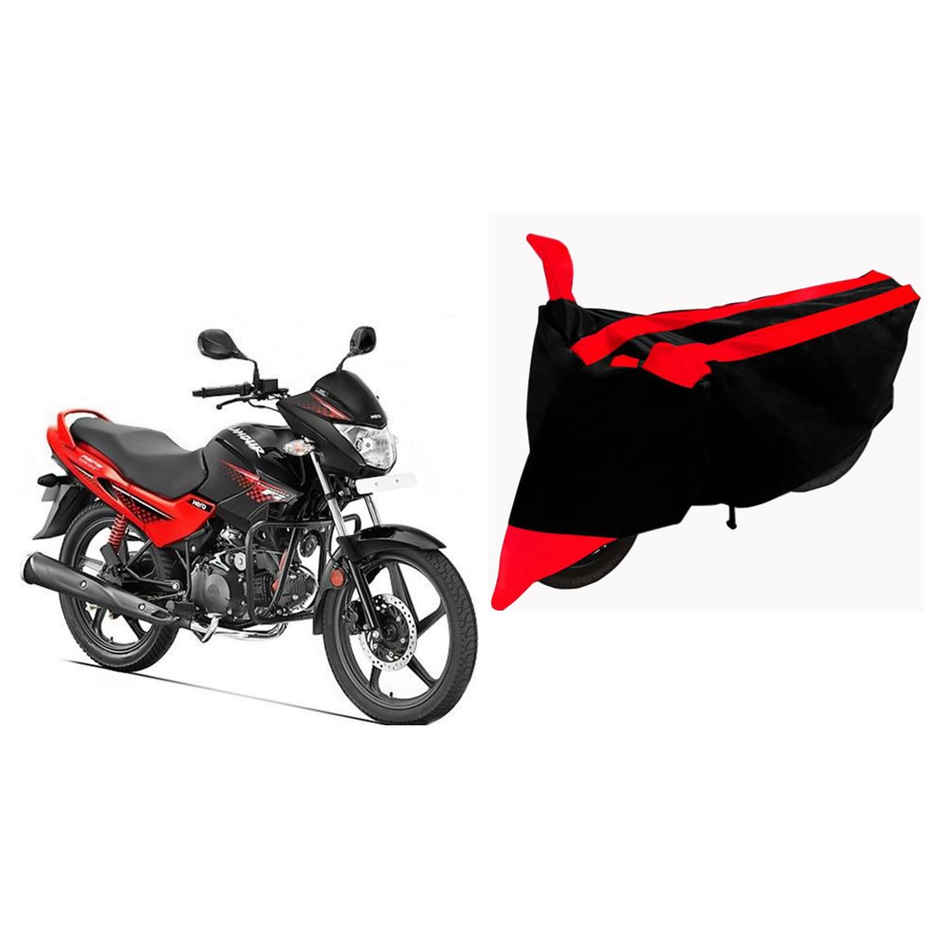Sheen SBCRED02 Waterproof Two Wheeler Cover for Hero (Glamour, Red, Black)