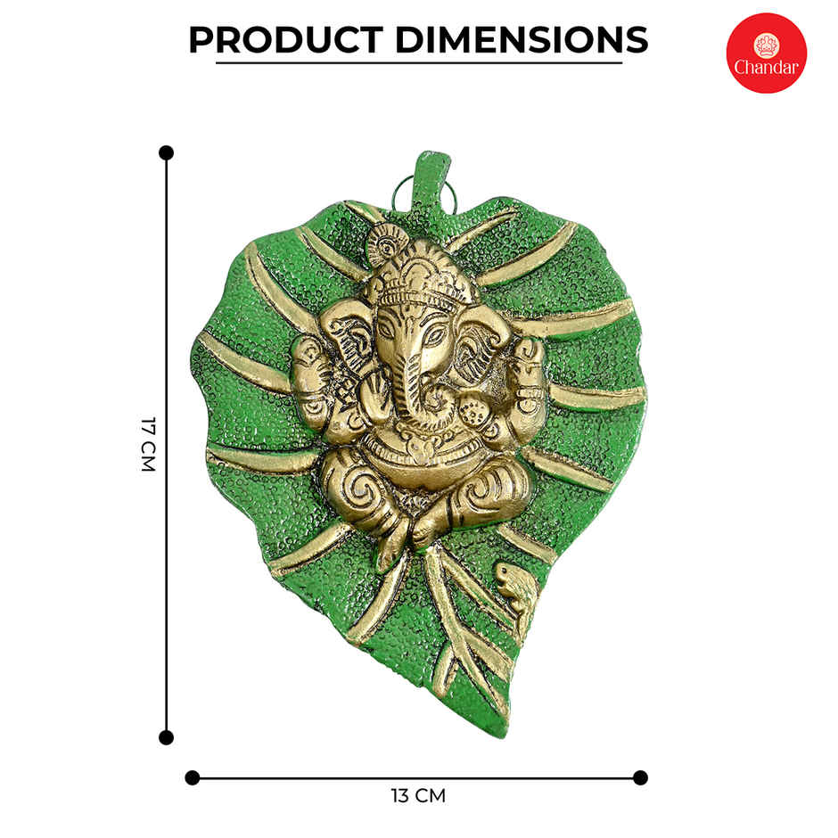 Chandar Peepal Patta Wall Hanging Oxidised 13X9X2 Cm