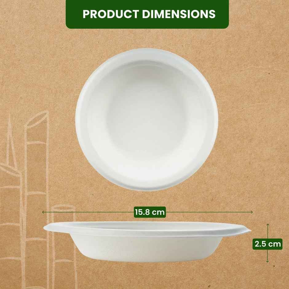Round Disposable Deep Plate | 6 inch | Naturepac