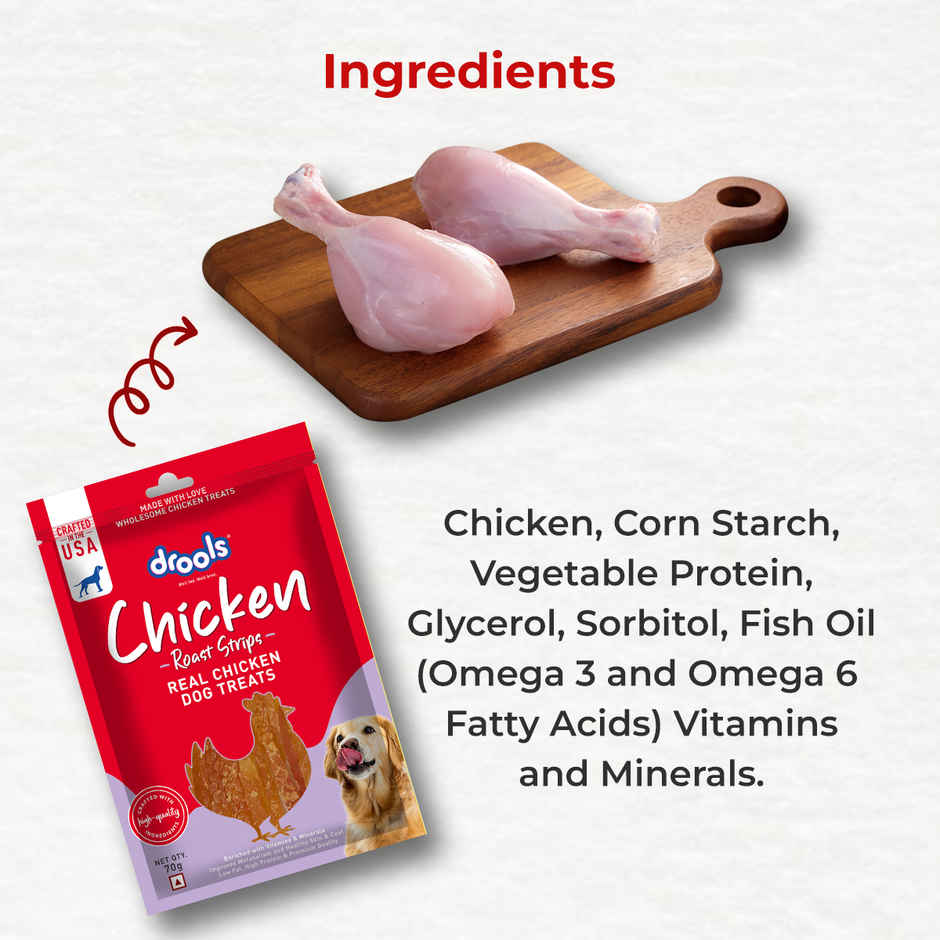 Drools Chicken Roaststrips Dog Treats | Best For Training & Bonding | For Puppy & Adult