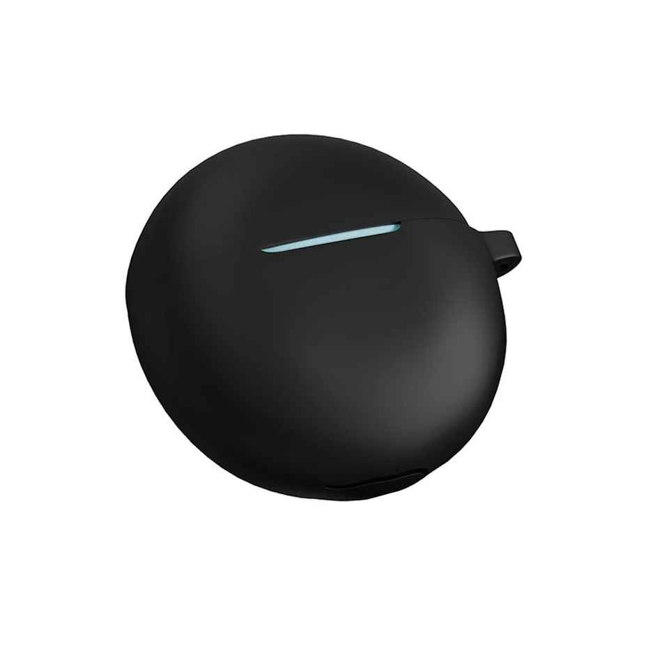 Sounce Silicone Case Cover for Oppo Enco Buds 2 | Shockproof | Non-Slip Grip With Carabiner | Black