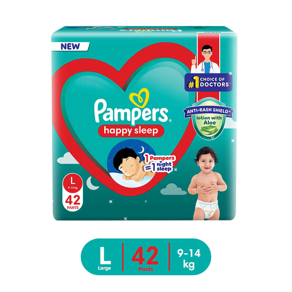 Pampers Happy Sleep Pant Style Baby Diapers | L | 9-14 Kg Diapers