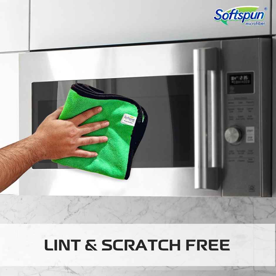 Softspun Microfiber Cleaning Cloths (600 GSM, 40x40cm, 4pc Multicolor/Assorted)