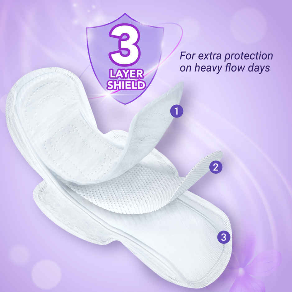 Niine Dry Comfort Ultra Thin XL+ Sanitary Pads| 320 mm and Wider Back | with Biodegradable Bags | 15 Pads 