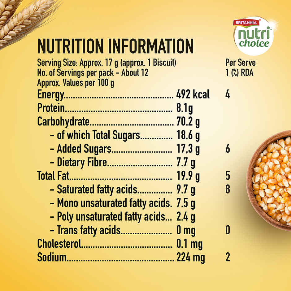 Britannia 5 Grain High-Fibre Biscuits Multigrain Digestive Biscuits | Maida-free and Trans Fat-free