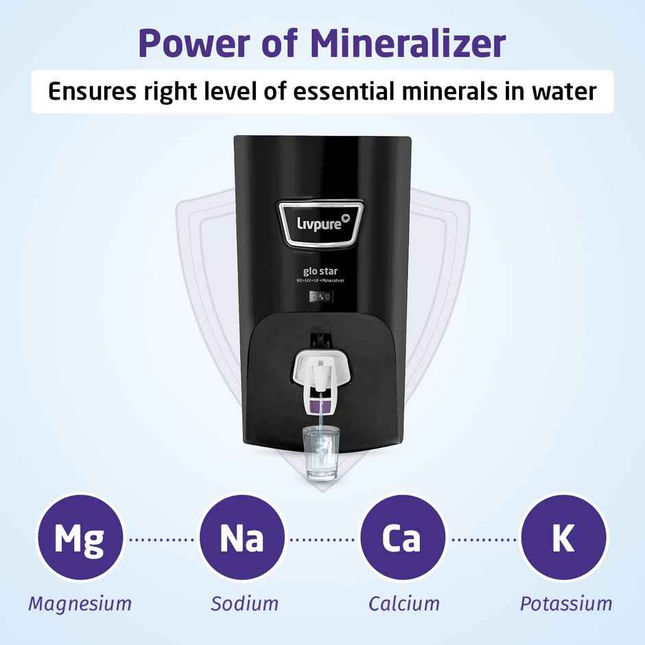 Livpure Glo Star RO+In-Tank UV+UF+Mineraliser - 7 L Storage