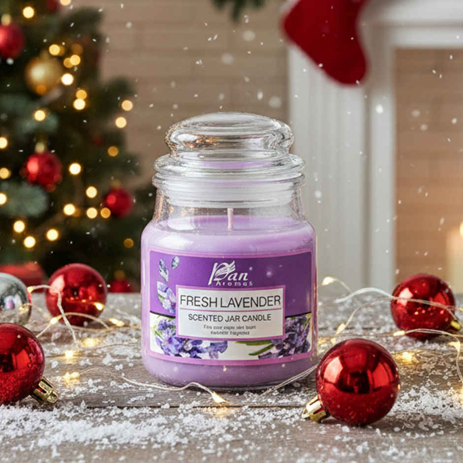 Scented Jar Candle With Lid | Fresh Lavender | Pan Aromas