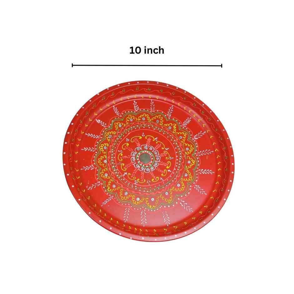 Pooja Thali Kalash Set Stainless Steel with Thali Lota and 2 Katori | 10 inch | Gullak