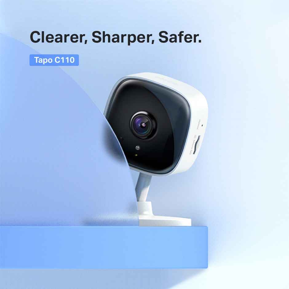 TP-Link Tapo Indoor CCTV C110, 3MP (2304, 1296P) Ultra-High-Definition Video Smart Wi-Fi Security Camera | Alexa Enabled | 2-Way Audio| Night Vision| Motion Detection - White