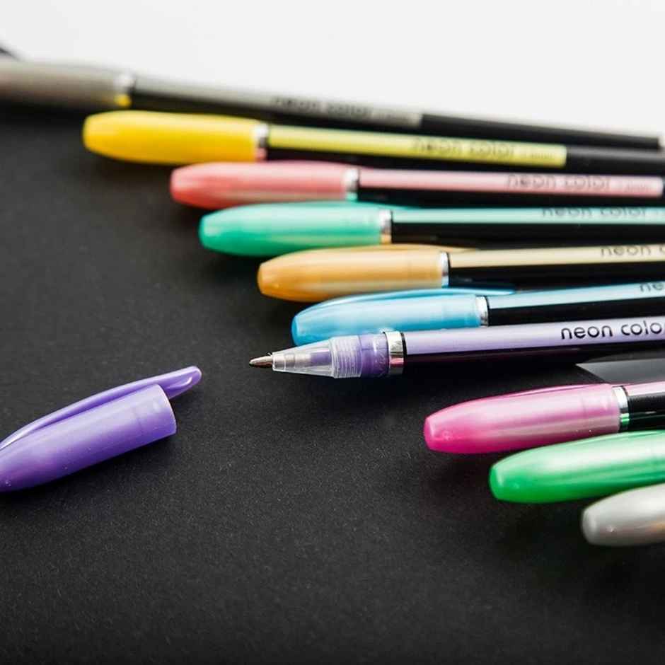 Chrome 6307-12Pcs Highlighter Neon Pen Set for DIY Art & Crafts | Sketching, Drawing & Painting