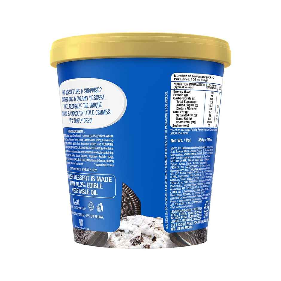 Kwality Wall's Oreo and Cream Tub | Creamy & Chocolatey