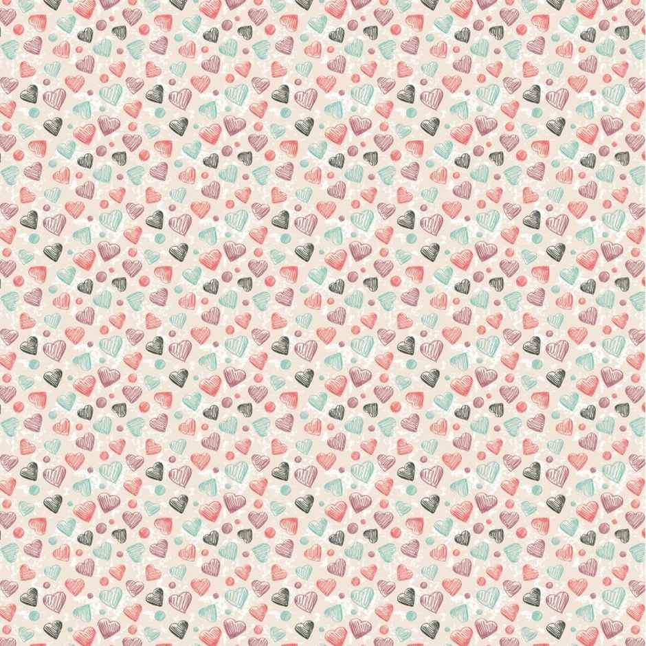 Paperpep Beige Multiple Hearts Print Gift Wrapping Paper | 19 x 29 Inch | In Roll Pack