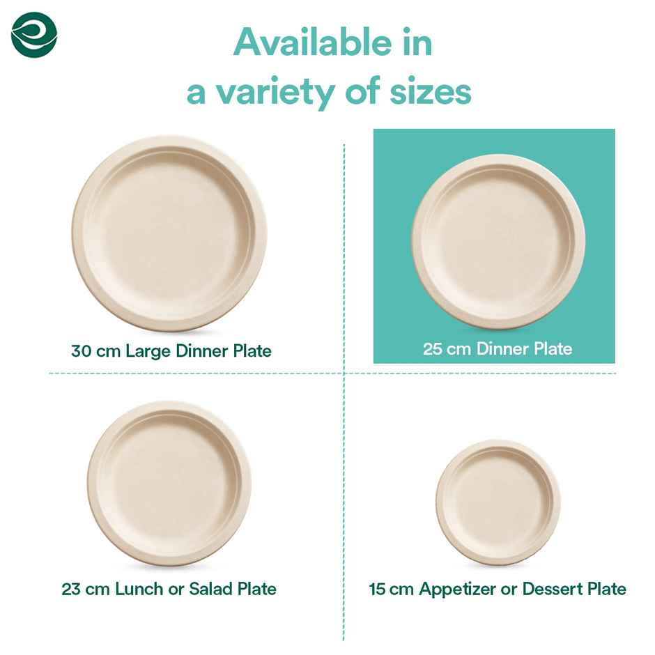 Disposable Plate | Round | 12 inch | 10 Count | Eco Soul