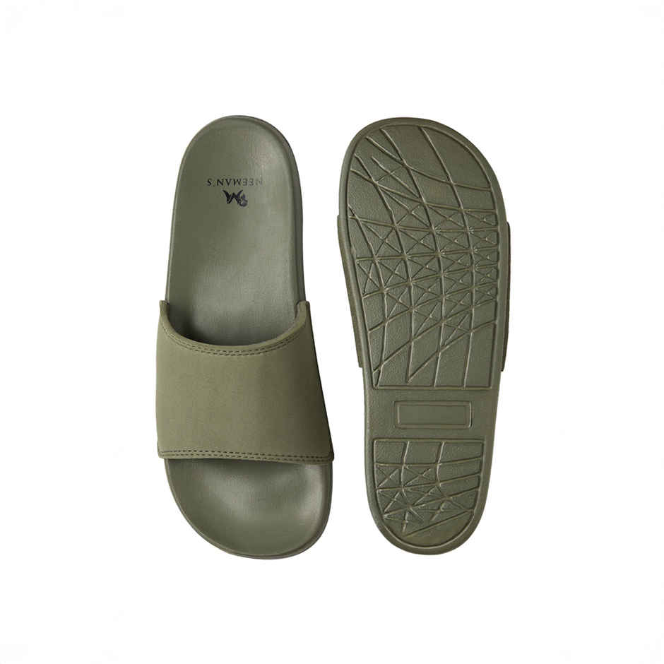 Neemans Unisex Eco Slides - Olive Green | UK 9