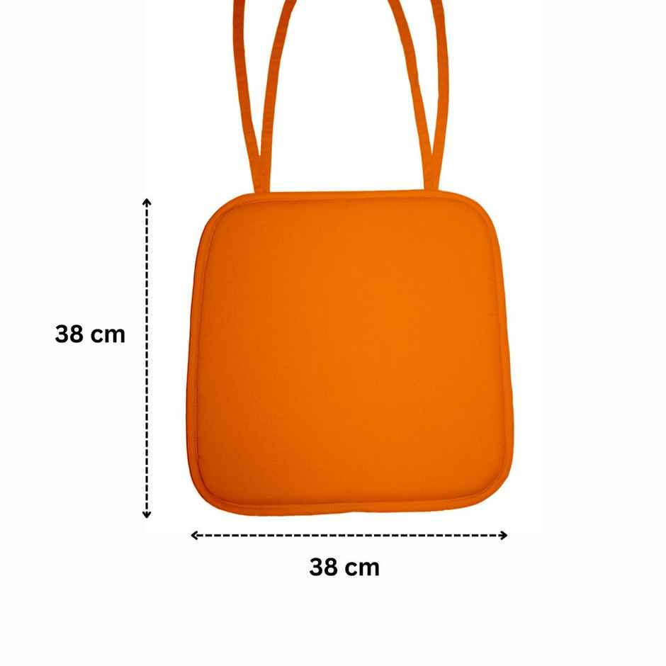 Lushomes Reversible Chair Pads - Orange | 15 x 15 inch