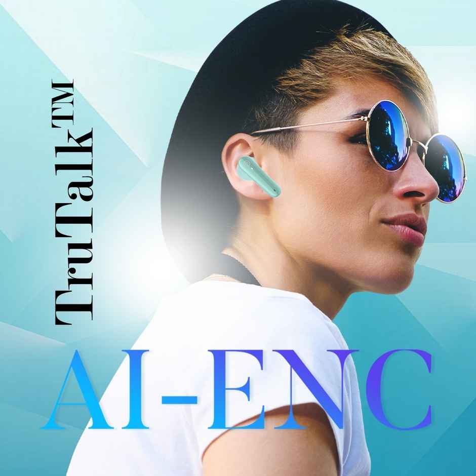 pTron Bassbuds Prism TWS Earbuds With 45 Hrs Playtime | Trutalk Ai-ENC Calls | Pristine Sound - Mint Julep