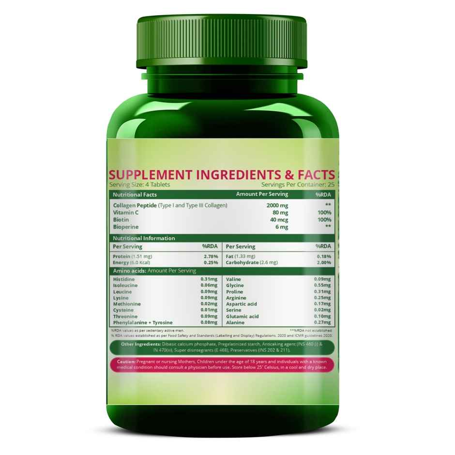 Himalayan Organics VEGan Collagen 2000Mg 100 VEG Tablets