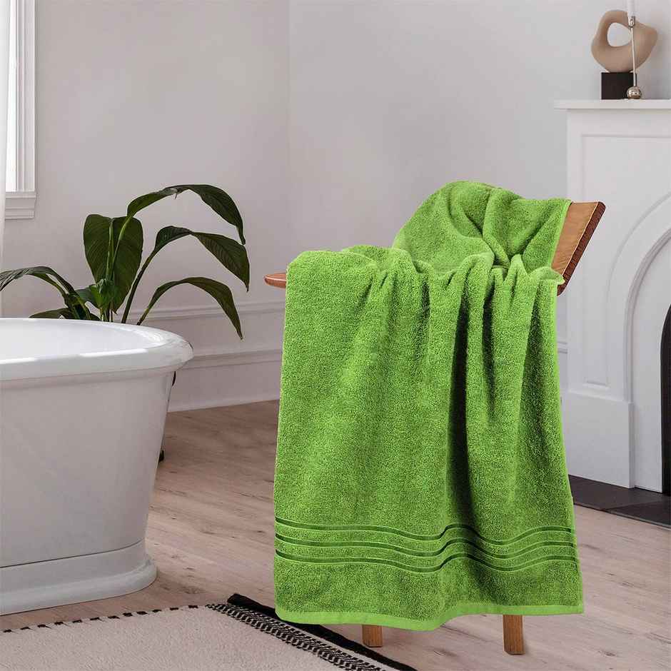Home Elegance by myTrident Comfort Living Cotton Bath Towel | 70cm x 140cm | 400 GSM | Lime Green
