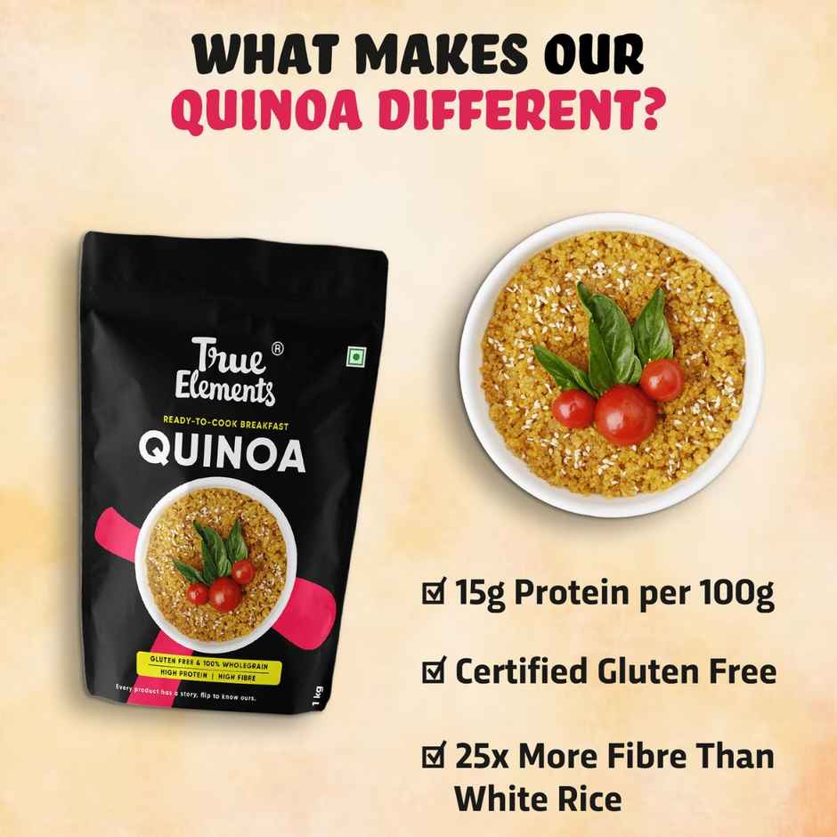 True Elements Quinoa Diet Food Cereal For Breakfast Certified Gluten Free Quinoa Seeds