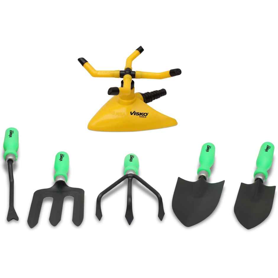 Visko 606 Gtk Garden Tool Kit | Green-Yellow And Black | 6 pcs