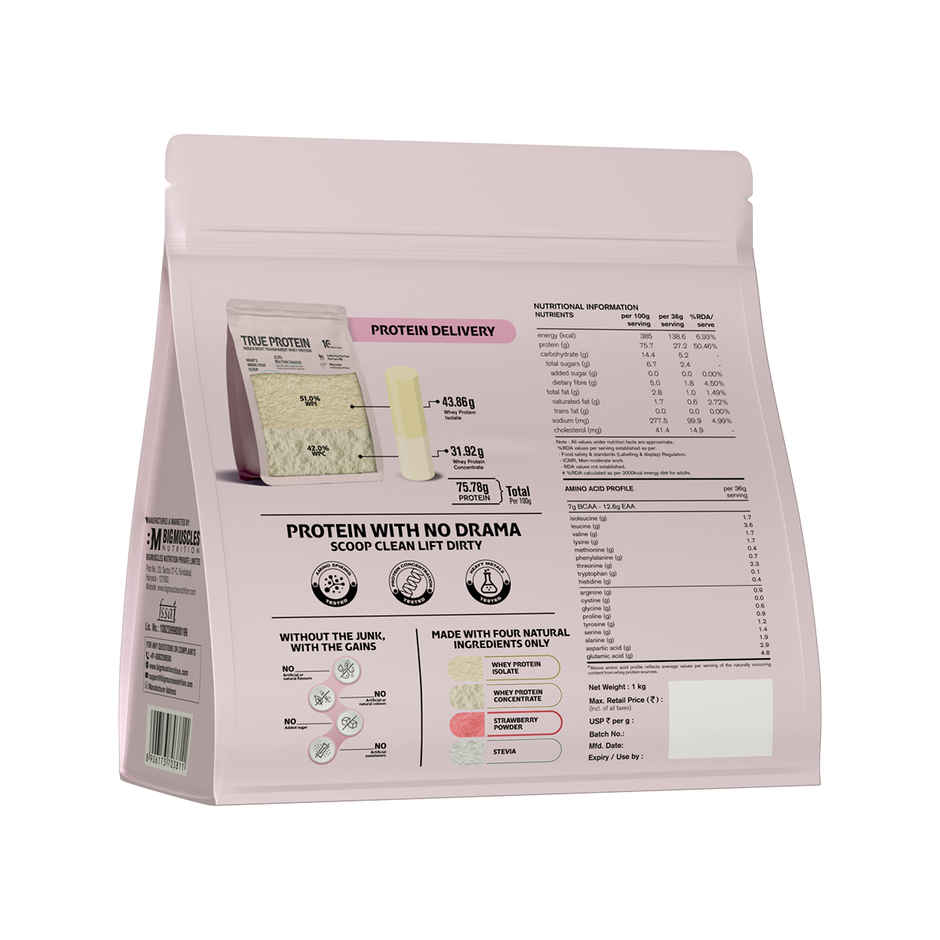 True Protein Made with Four Natural Ingredients Only | Natural Strawberry